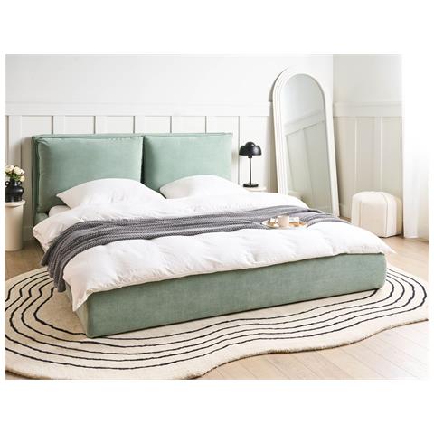 Letto Ad Acqua Velluto Bajonna 180 X 200 Cm Verde Menta - Foto 1
