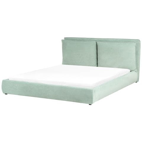 Letto Ad Acqua Velluto Bajonna 180 X 200 Cm Verde Menta - Foto 2