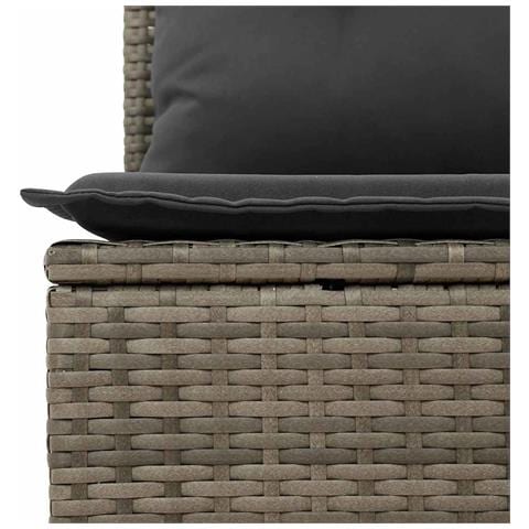 Set Divano da Giardino con cuscino 8 pcs Grigio Poly Rattan - Foto 9