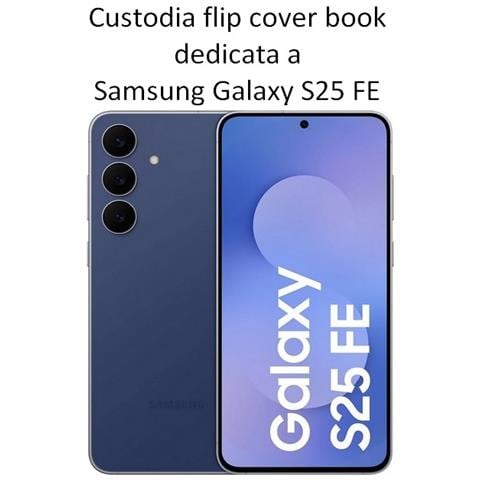 Smart Book Custodia A Libro Poket Flip Cover Case Per Samsung Galaxy S25 Fe Black - Foto 2