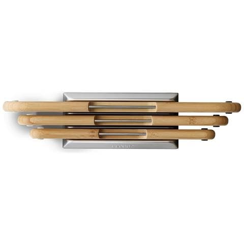 Set Tre Taglieri In Bambù Nest Doppia Faccia Antiscivolo Icone Per Evitare Contaminazione Incrociata Supporto Metallico Per Conservazione Efficiente - Foto 2
