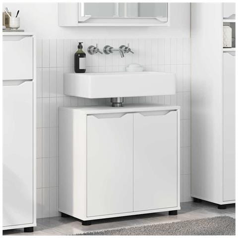 Mobile per lavabo da bagno con porta Bianco 60 x 30 x 60 cm - Foto 2