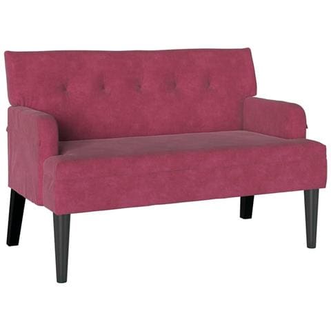 Panca Chesterfield Rosso Vino 112 x 65.5 x 75 cm Velluto - Foto 1