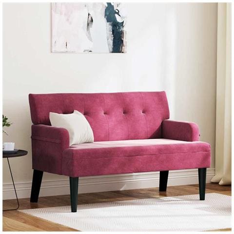 Panca Chesterfield Rosso Vino 112 x 65.5 x 75 cm Velluto - Foto 2