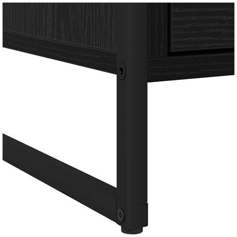Comodino Rovere Nero 50 x 39.5 x 50 cm Legno multistrato - Foto 9