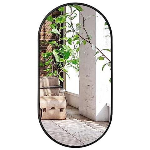 SPECCHIO OVALE 80X40CM Cornice Nera Stile Loft - Foto 1