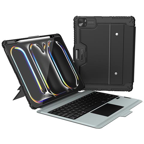 Custodia Con Tastiera E Paraurti Per Ipad Pro 13"" 2024 Retroilluminato, Nero - Foto 2