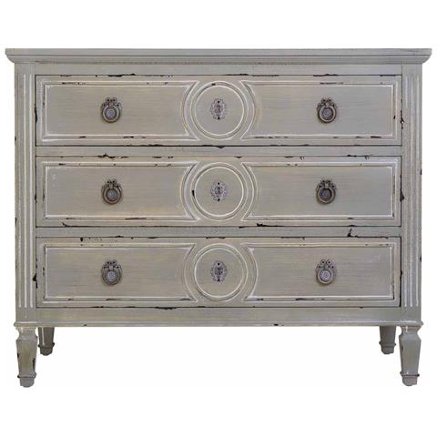Cassettiera In Legno Con 3 Cassetti Grigio 102x46x80h Cm - Foto 2