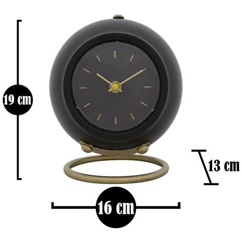 Orologio Da Tavolo Vkh295-nero-metallo-16x13x19 Cm - Foto 5