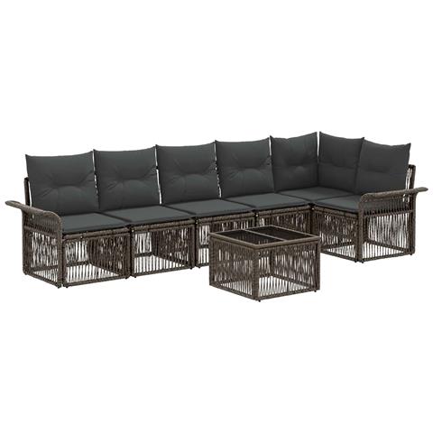 Set Divano da Giardino 7 pcs Grigio polyrattan - Foto 1