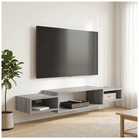 Mobile TV da Parete A parete Sonoma grigio 140 x 28 x 21 cm - Foto 2
