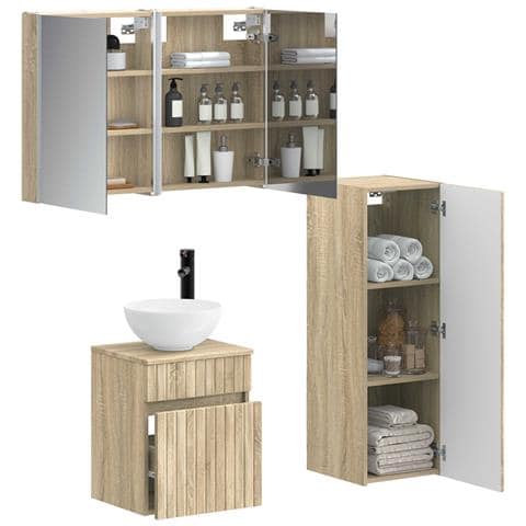 Set di mobili per il bagno 4 pcs Rovere Sonoma - Foto 2