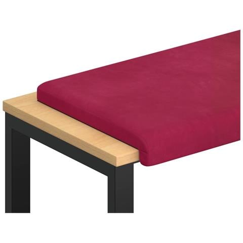 Cuscino per panchina Velluto Rosso Vino Profondità 35 cm - Foto 1