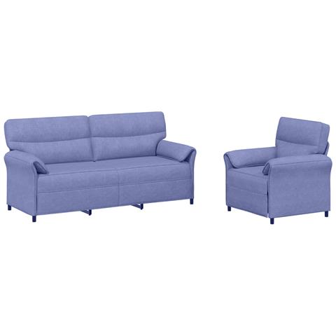 Set di divani 2 pz Blu jeans Tessuto - Foto 1