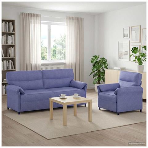 Set di divani 2 pz Blu jeans Tessuto - Foto 9