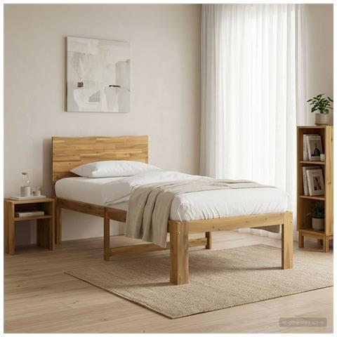 Letto Singolo con Testiera ROSTOCK Bianco 100 x 200 cm - Foto 2