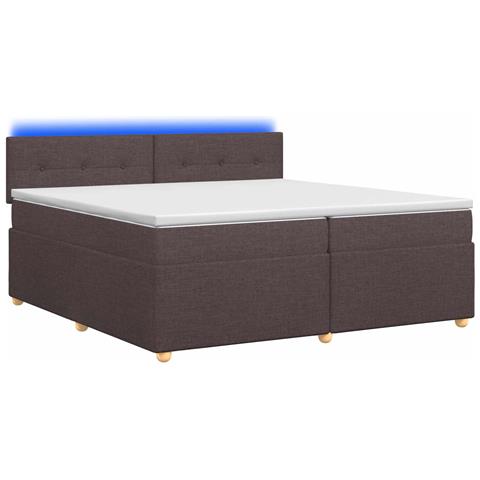 Letto box spring con materasso Marrone Scuro 200 x 200 cm - Foto 1
