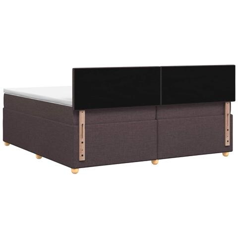 Letto box spring con materasso Marrone Scuro 200 x 200 cm - Foto 9