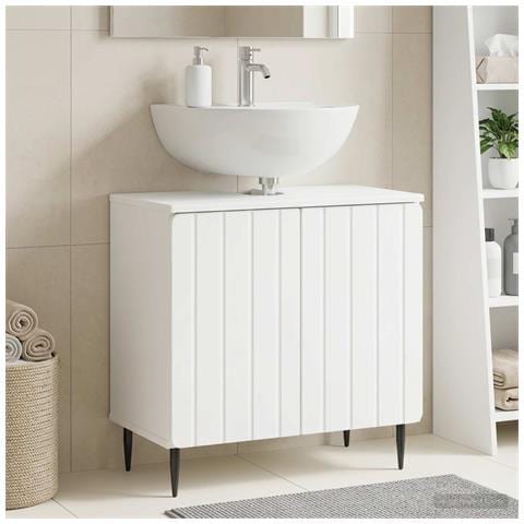 Armadio per Lavabo da Bagno ZWOLLE Bianco 59,5 x 31,5 x 59 cm - Foto 2