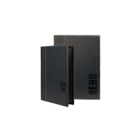 porta menu' a4-24x34cm nero trendy con 1 inserto doppio - Foto 1