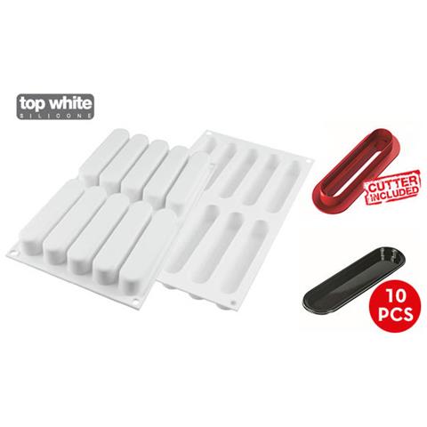 Fashion Eclair - Stampo In Silicone 130x25 H 25 Mm + 10 Vassoi + Cutter - Foto 1