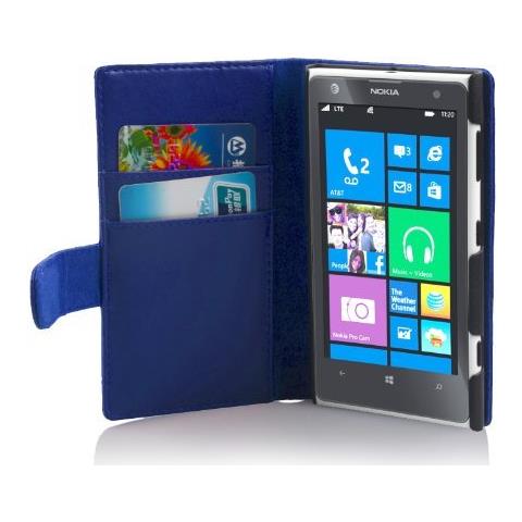Custodia Compatibile Con Nokia Lumia 1020 In Blu Di Perisa - Coperchio Protettivo In Similpelle Liscia E Tasca Per Carte Di Credito - Foto 4