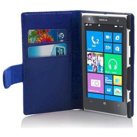 Custodia Compatibile Con Nokia Lumia 1020 In Blu Di Perisa - Coperchio Protettivo In Similpelle Liscia E Tasca Per Carte Di Credito - Foto 1