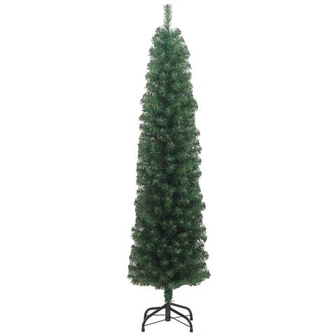 Albero di Natale Artificiale Sottile con Base Verde 180 cm PVC - Foto 6
