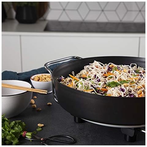 01.162367.01.500 Principessa Multi Wonder Chef Pro - Padella Elettrica Con Coperchio E 2 In Spatole Legno, 1800, Colore: Nero - Foto 5