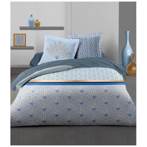 Luxor Set Piumone - 1 Copripiumino 220 X 240 Cm + 2 Federe 65 X 65 Cm - Blu E Bianco - Foto 1