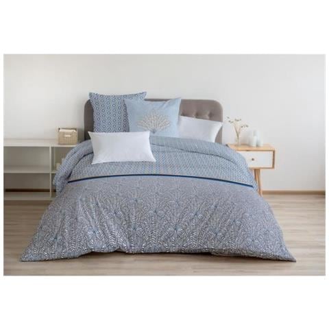 Luxor Set Piumone - 1 Copripiumino 220 X 240 Cm + 2 Federe 65 X 65 Cm - Blu E Bianco - Foto 2