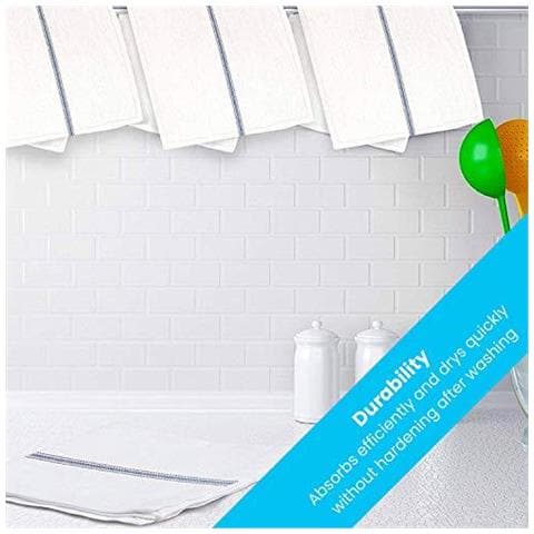 Classic White Asciugamani Da Cucina -15 Pack - 100 Cotone Naturale Strofinacci 36 X 64 Cm Fare Grandi Bar Asciugamani - Foto 2