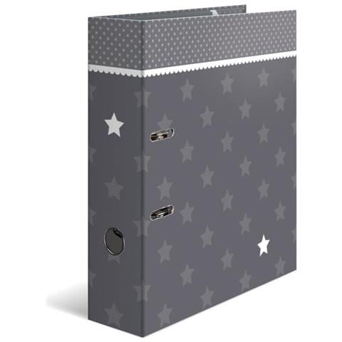 Motivordner ""stars"", Grau Mit Bordre, Din A4 Rckenbreite: 70 Mm, Aus Stabilem Karton, Bedruckter - 1 Stck (7189)  - Foto 1