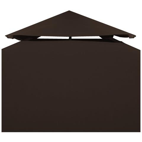 Copertura Superiore per Gazebo a 2 Strati 310g / m² 3x3m Marrone - Foto 5