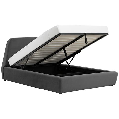 Norka Letto A Cassapanca - 180x200 Cm - Velluto Grigio - Foto 7