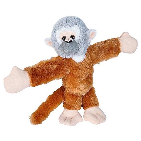 Huggers Scimmia Scoiattolo Peluche, Braccialetto Schiaffo, Animale Farcito, Giocattoli Per Bambini, 8 Pollici - Foto 1