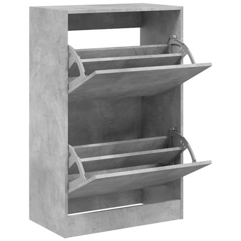 Scarpiera Grigio Cemento 60x34x96,5 Cm In Legno Multistrato - Foto 2