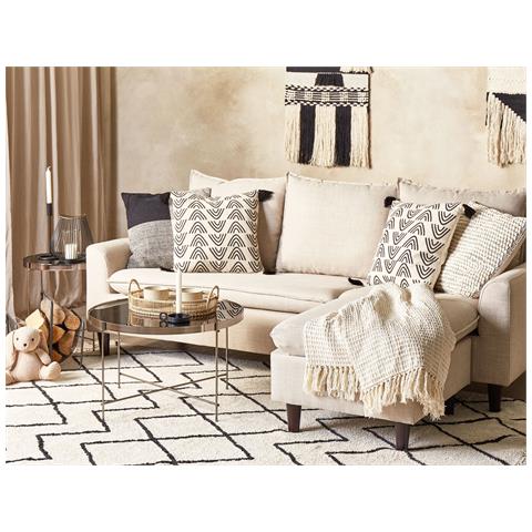 Cuscino Decorativo Mays Cotone 45 X 45 Cm Geometrico Stampa A Blocchi Bianco - Foto 1