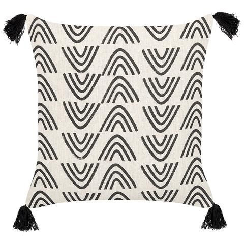 Cuscino Decorativo Mays Cotone 45 X 45 Cm Geometrico Stampa A Blocchi Bianco - Foto 6