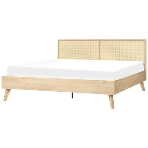 Letto Matrimoniale Legno Chiaro 180 X 200 Cm Monpazier - Foto 2