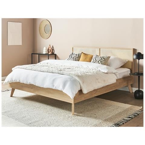 Letto Matrimoniale Legno Chiaro 180 X 200 Cm Monpazier - Foto 1
