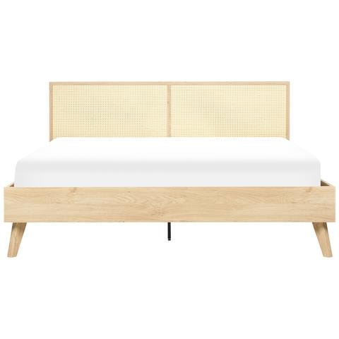 Letto Matrimoniale Legno Chiaro 180 X 200 Cm Monpazier - Foto 8