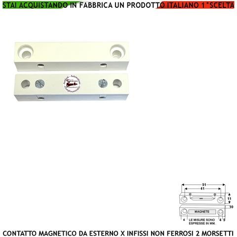 Sensore Magnetico Da Esterno Antifurto Contatto Reed Sottovuoto Sensibilità Magnetica 13 Mm Tensione Transito Max 30 V - Foto 1