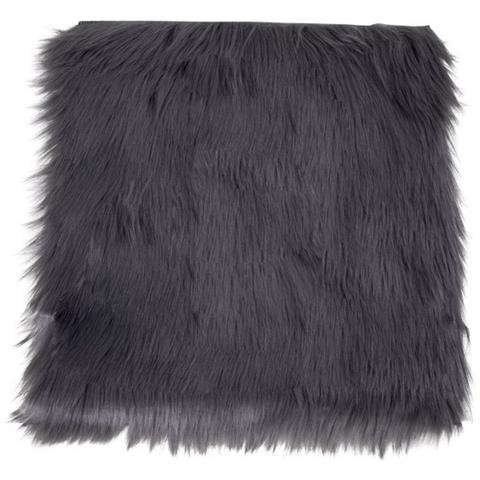 Pouf Lambskin - Grigio - Poliestere - 40x40x6,5 Cm - Foto 1