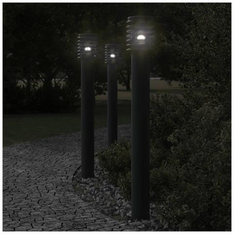 Lampada Da Terra Per Esterni Argento 110 Cm In Acciaio Inox - Foto 1