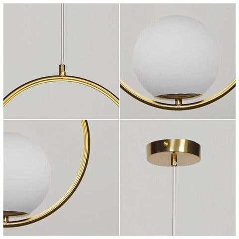 Lampadario A Sospensione Sfera In Vetro Attacco G9 Moderno Bronzo - Foto 7