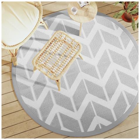 Tappeto Da Esterno Grigio 160 Cm In Pp - Foto 1