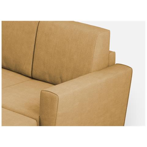 Divano Yasel 2 Posti Medio (due Sedute Da 70cm) + Pouf Misure Esterne L. 172 P. 145 Colore Ocra - Foto 2