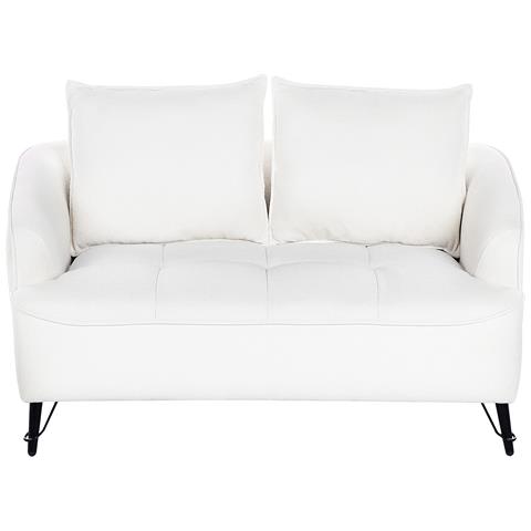 Divano 2 Posti Hobro Bouclé Bianco - Foto 8