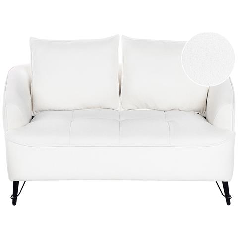 Divano 2 Posti Hobro Bouclé Bianco - Foto 2